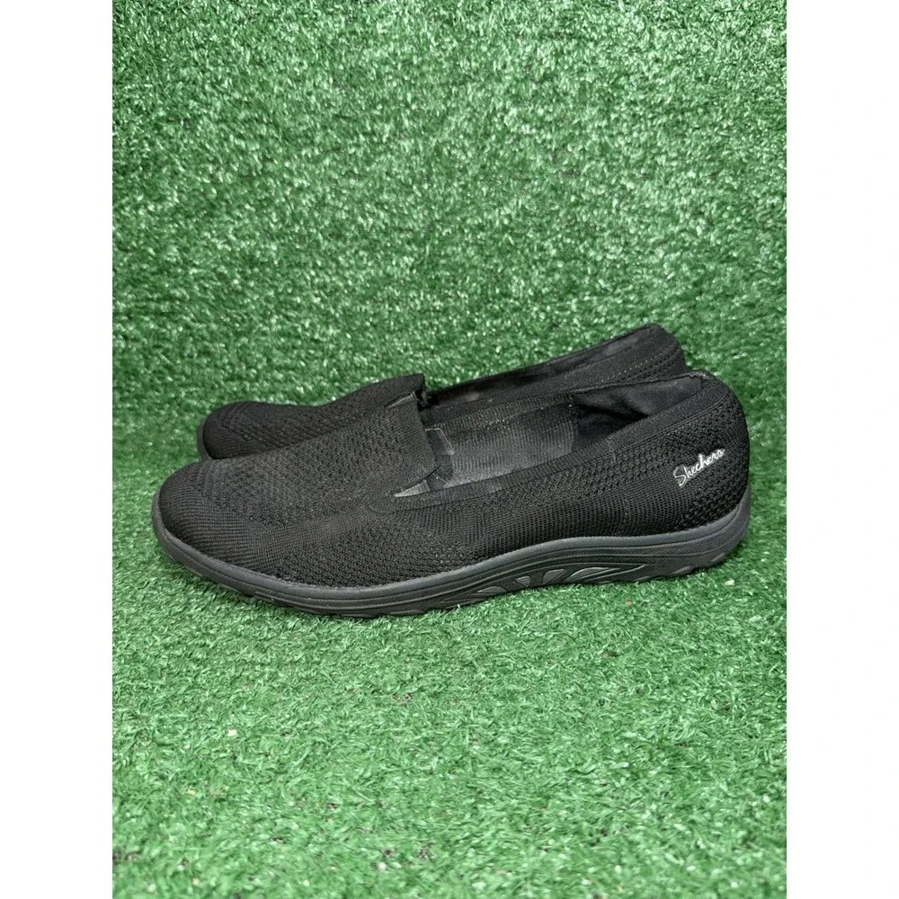 Skechers Shoes Womens Size 8.5 Black Reggae Fest Willows Slip On Comfort Sneaker